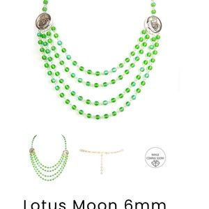 NWT VSA Virgins Saints & Angels Lotus Moon Moonlight Emerald Necklace